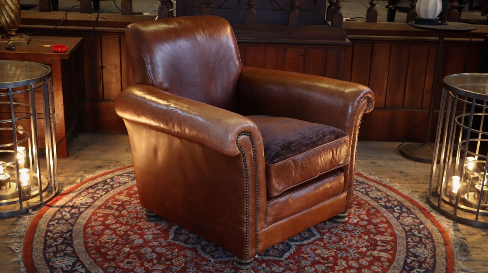 Superb Chairs Of Bath Club Leather Armchair Antique Saddle Tan Reversible Seat🚚 photo vintage