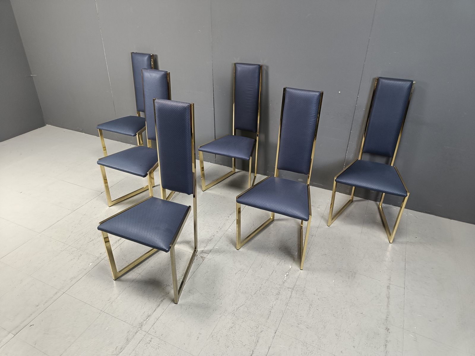 Vintage Brass Dining Chairs, Set Of 6   1970s photo Furniture