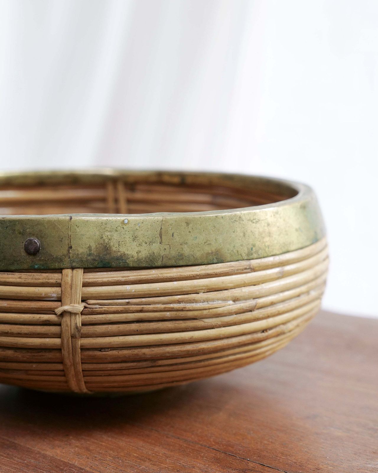 Pencil Reed Basket In The Manner Of Gabriella Crespi photo for sale