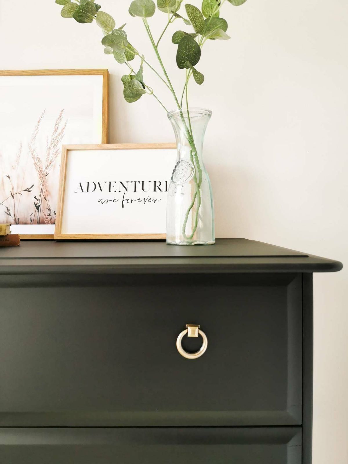Spray Painted Black Stag Minstrel Tallboy Chest Of Drawers photo furniture