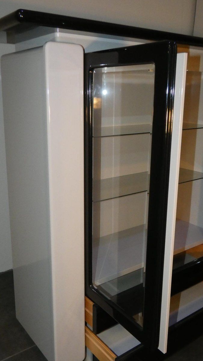 Two Tone Lacquered Wood Bar Cabinet, Italy, 1980s photo vinterior