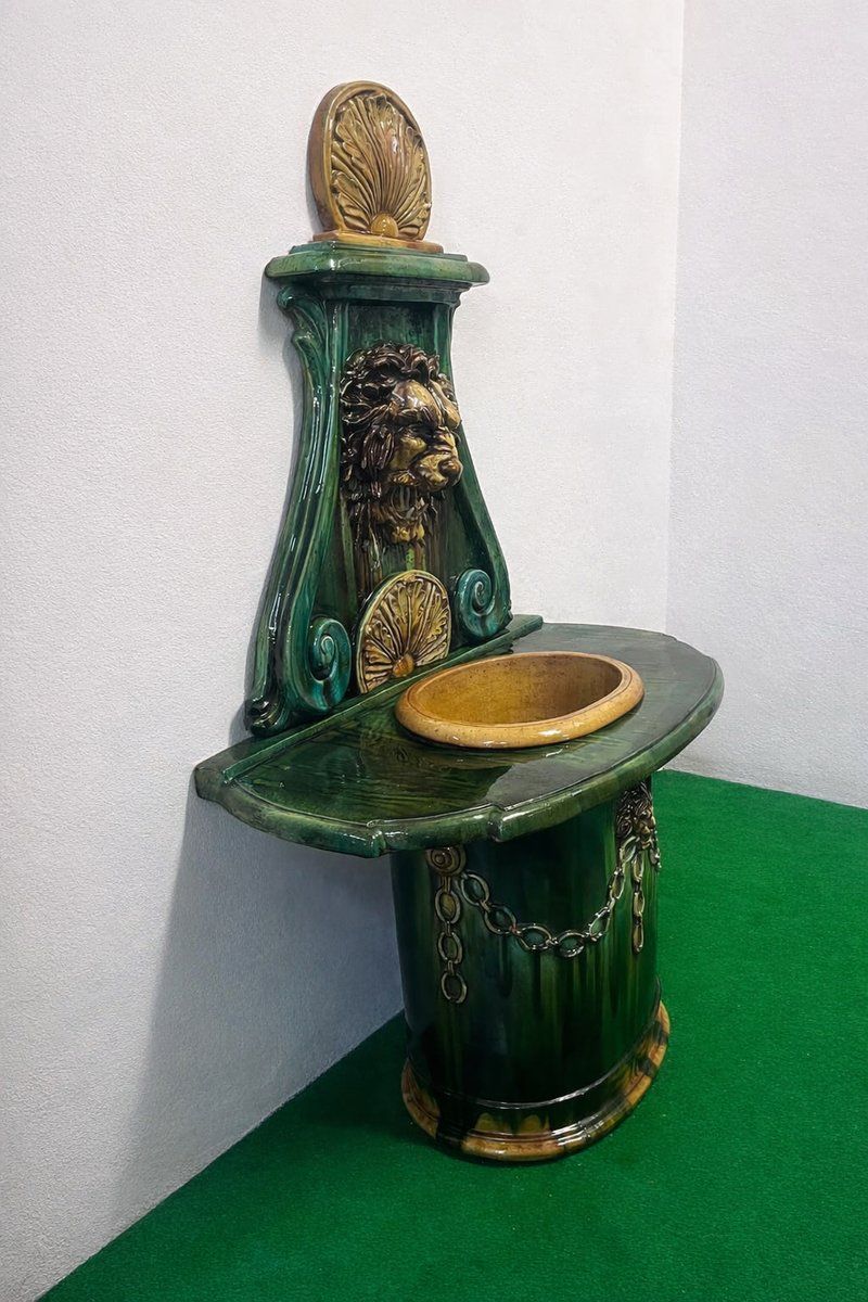 Glazed Terracotta Fountain From Vietri Di Salerno, Italy, 1990s photo for sale