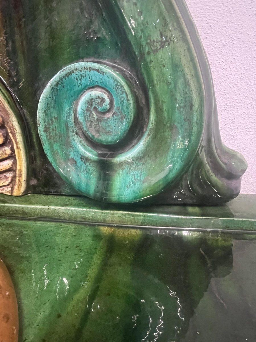 Glazed Terracotta Fountain From Vietri Di Salerno, Italy, 1990s photo vintage