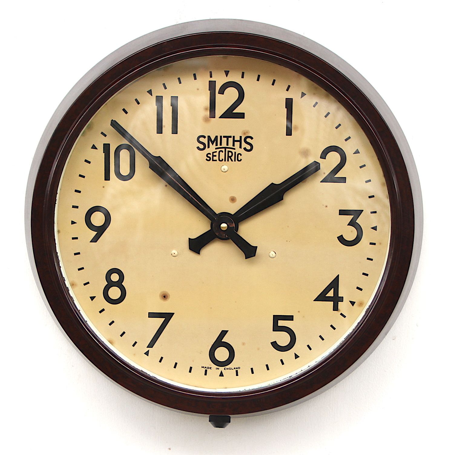1950s British Bakelite Vintage School / Railway Wall Clock. Fully Guaranteed. London Timepiece