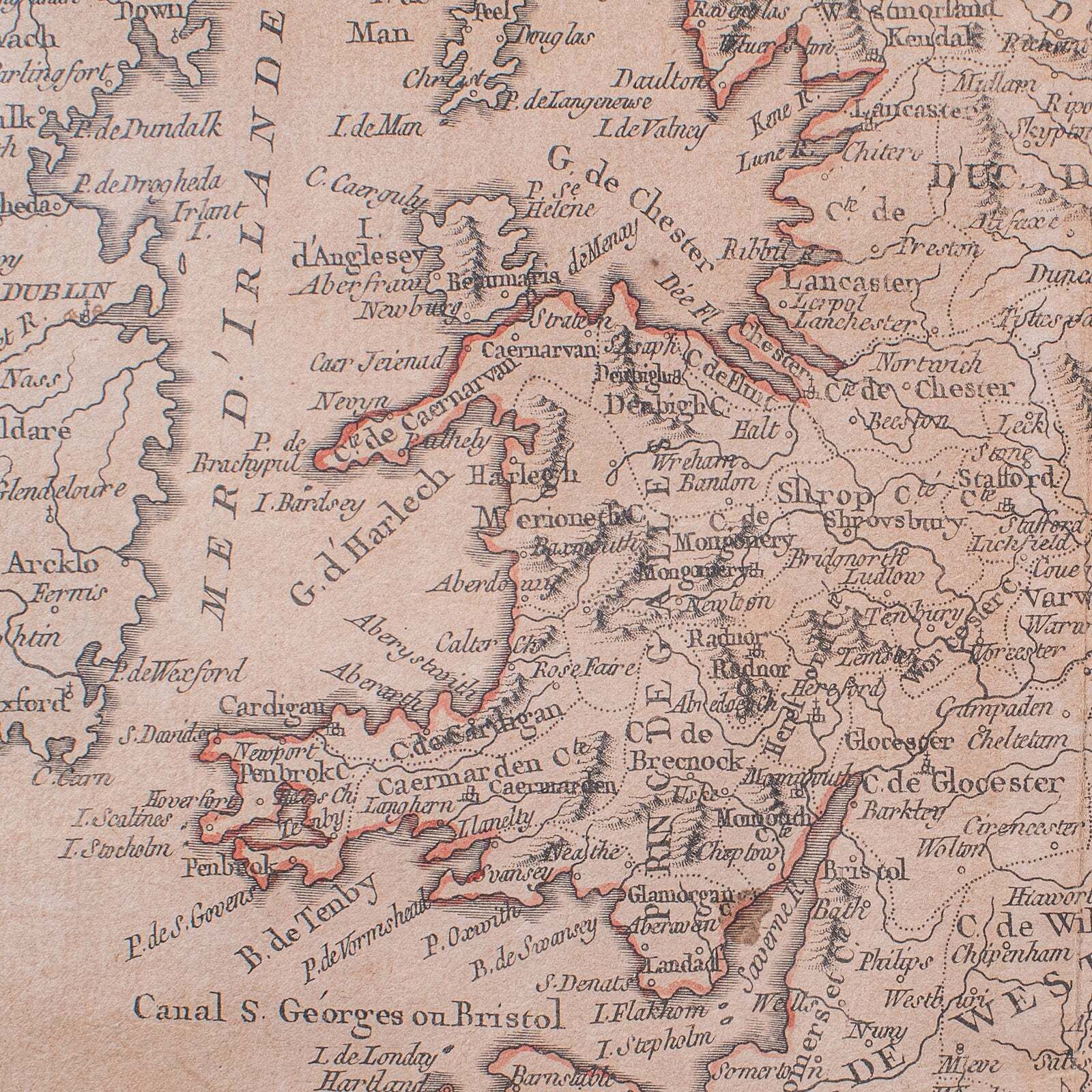 Antique Map Of England & Wales, French, Framed Cartography, Georgian, Circa 1780 photo buy