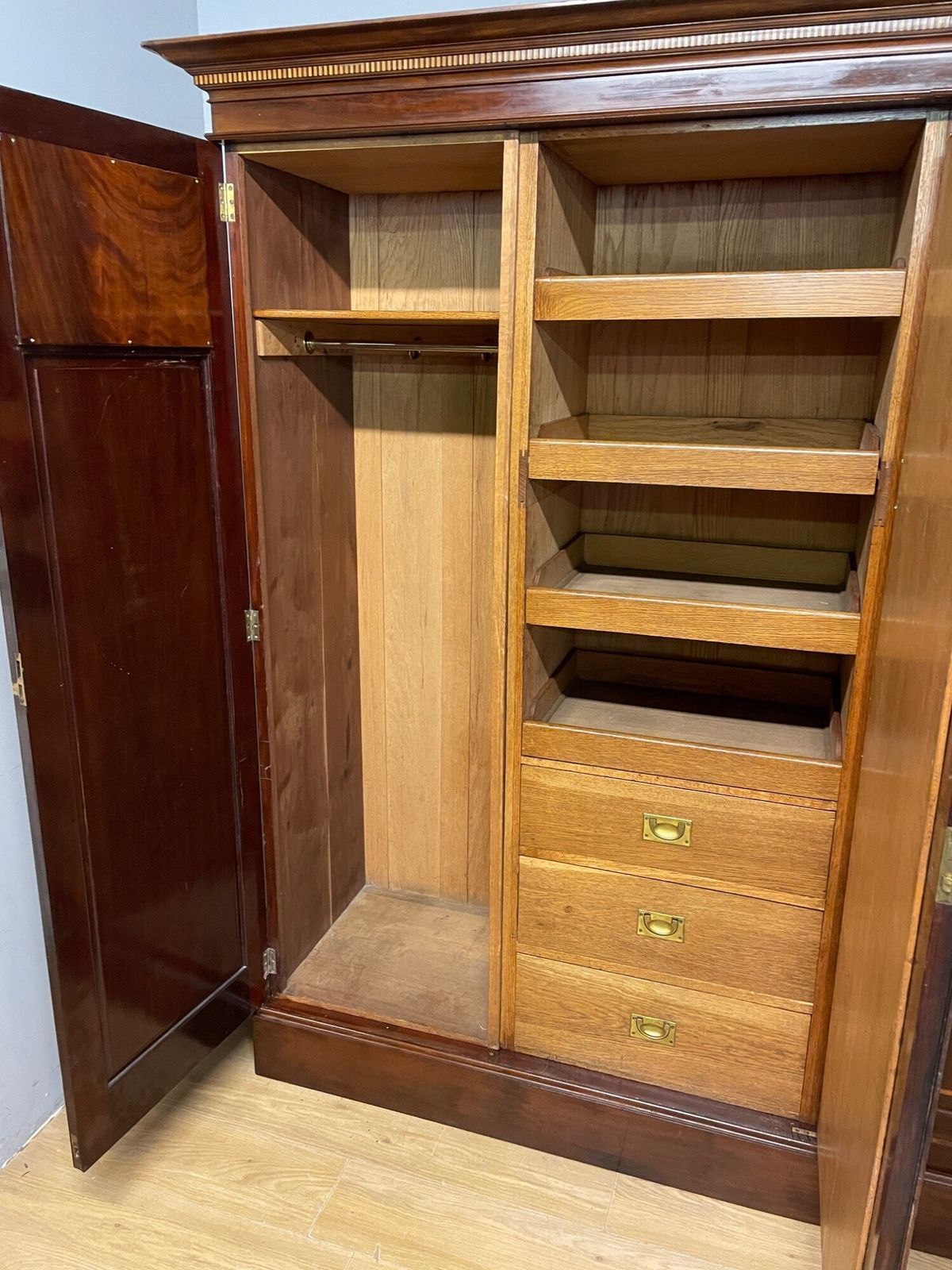 Late C19th Inlaid Mahogany Wardrobe By Maple And Co London photo vinterior