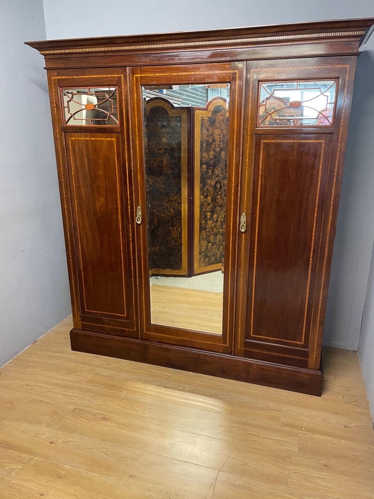 Furniture Late C19th Inlaid Mahogany Wardrobe By Maple And Co London photo