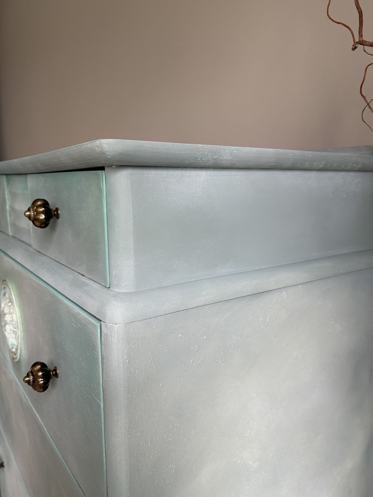 Stag Chest Of Drawers, Pale Green photo vintage