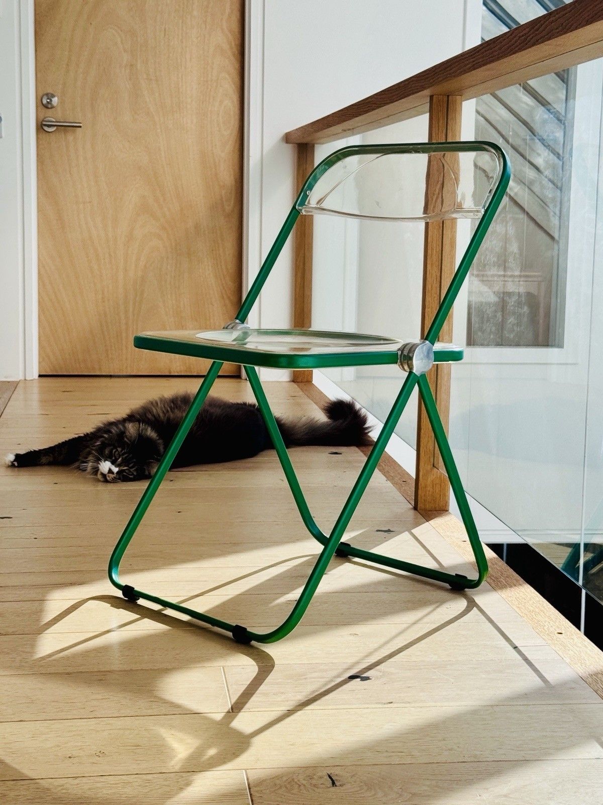 photo for sale 1960s Green Plia Folding Chair By Giancarlo Piretti Anonima Castelli A/F