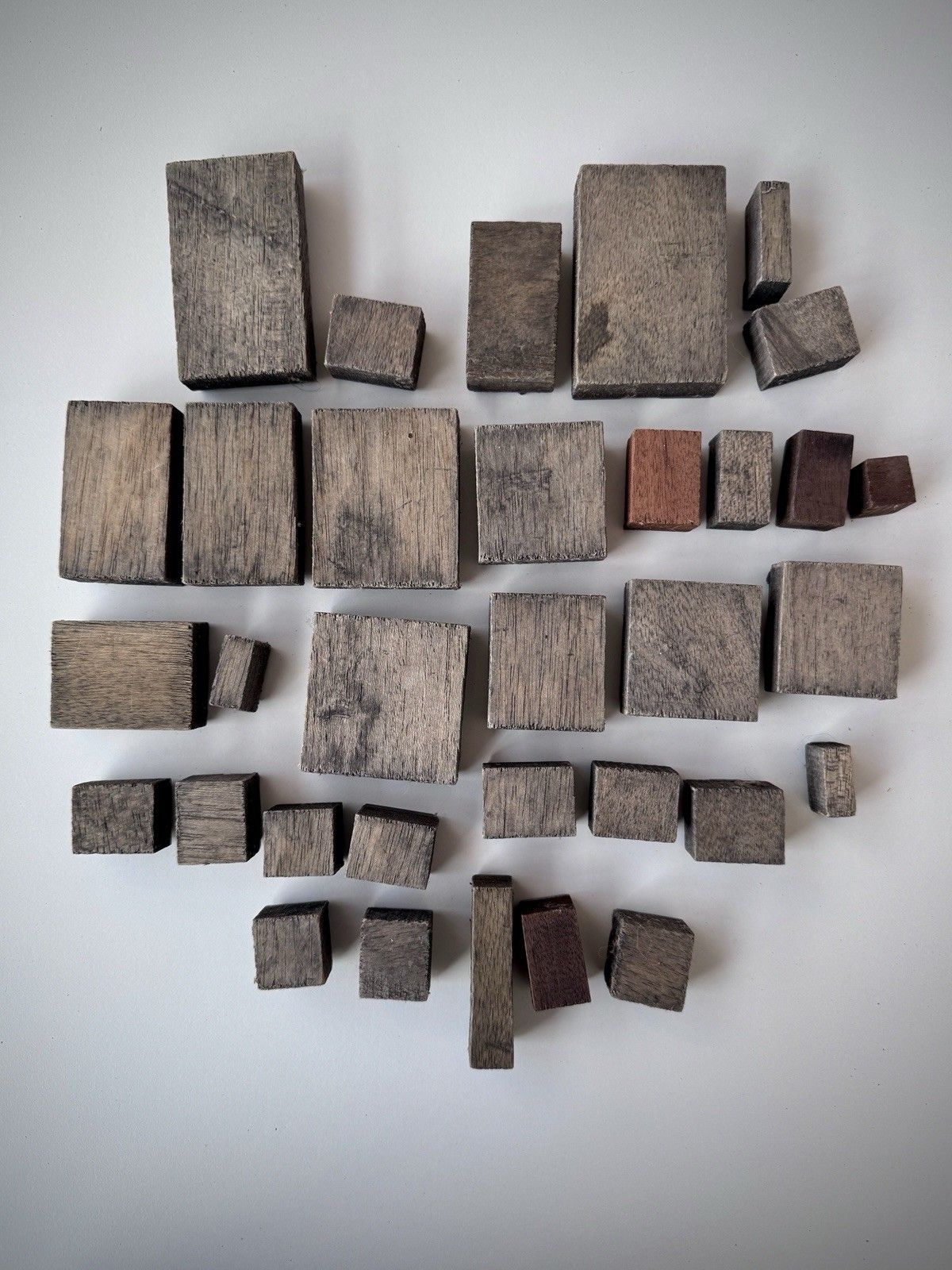 Home Decor Assorted Vintage Wooden Letter Printing Blocks 33 In Total photo