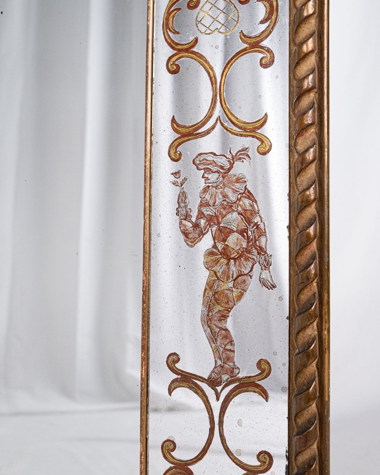 Italian Verre églomisé Mirror, Early 20th Century photo 890.0