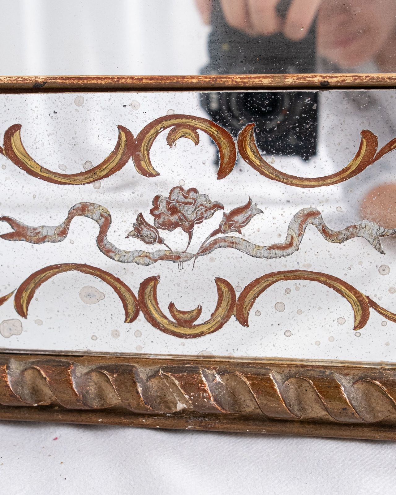 Home Decor Italian Verre églomisé Mirror, Early 20th Century photo
