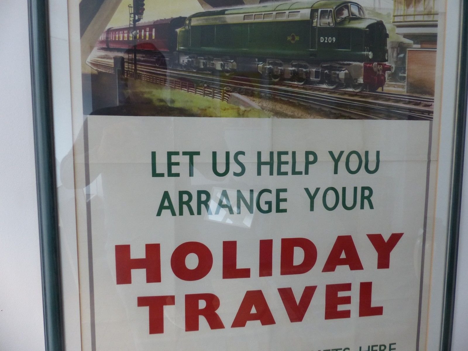 Vintage Original 1950 British Railways 'Holiday Travel' Colour Lithograph Poster photo Art