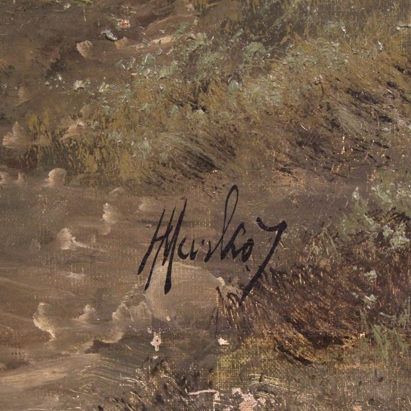 Italiaans schilderij, gesigneerd Marko, boslandschap, 19e eeuw photo buy