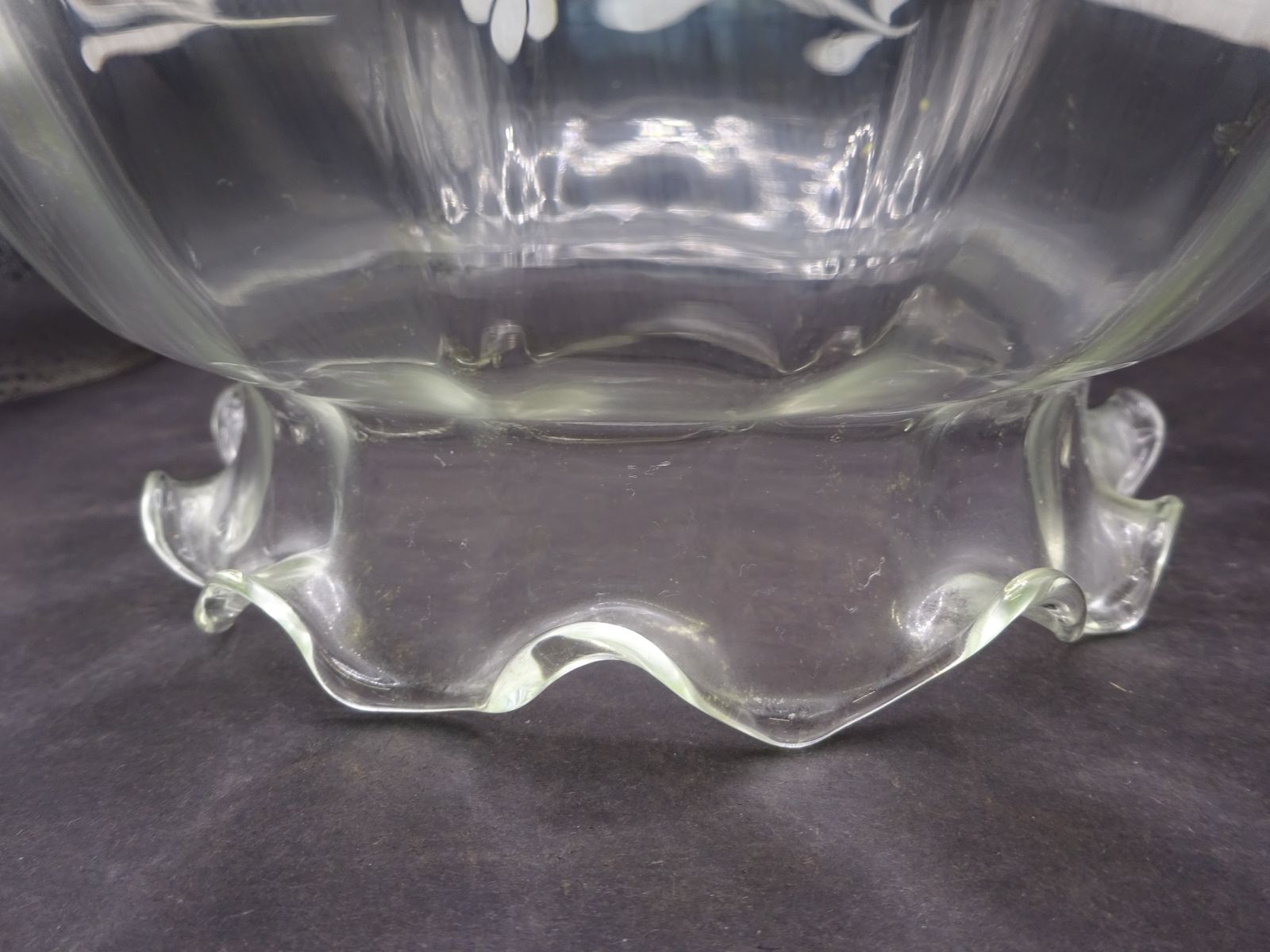 Lighting Mid Century French Ribbed Glass Light Shade 43mm Fitter photo