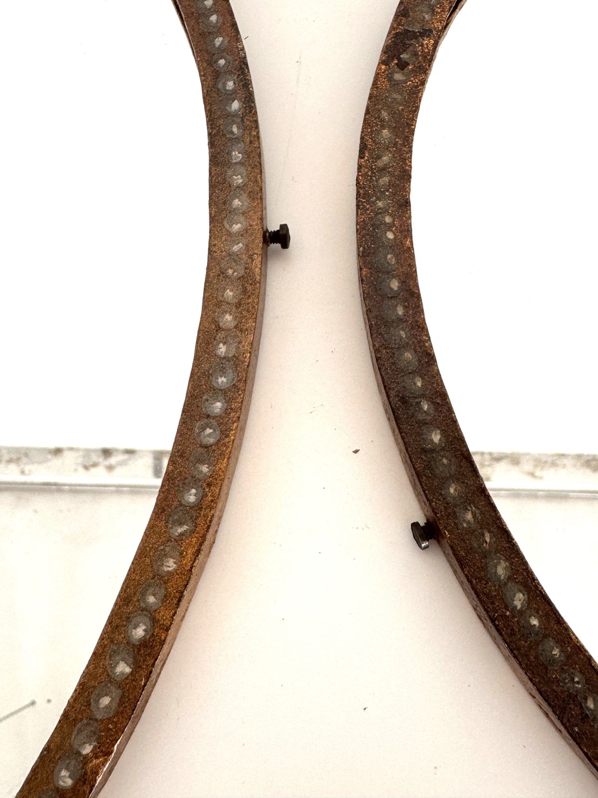 photo vintage Pair Of Italian Midcentury Wrought Iron Wall Mirrors, 1950s