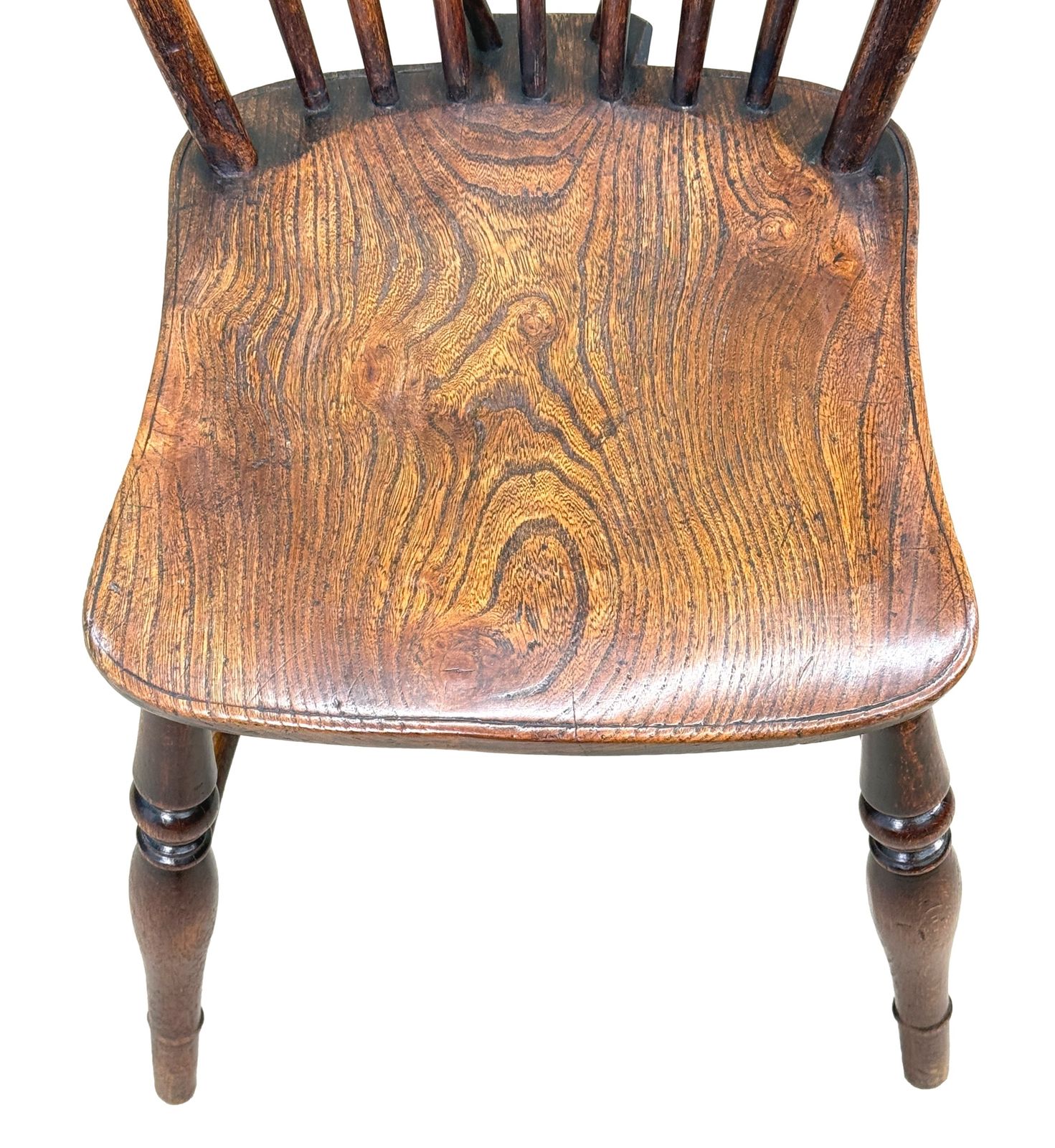 photo for sale Set Of 6 19th Century Kitchen Farmhouse Dining Chairs (England, Circa 1840)