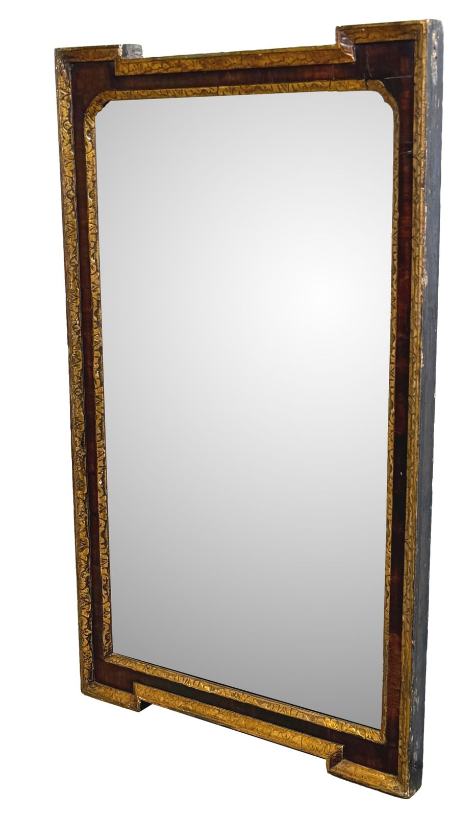 Early 18th Century Georgian Walnut & Gilt Wall Mirror (England, Circa 1720)