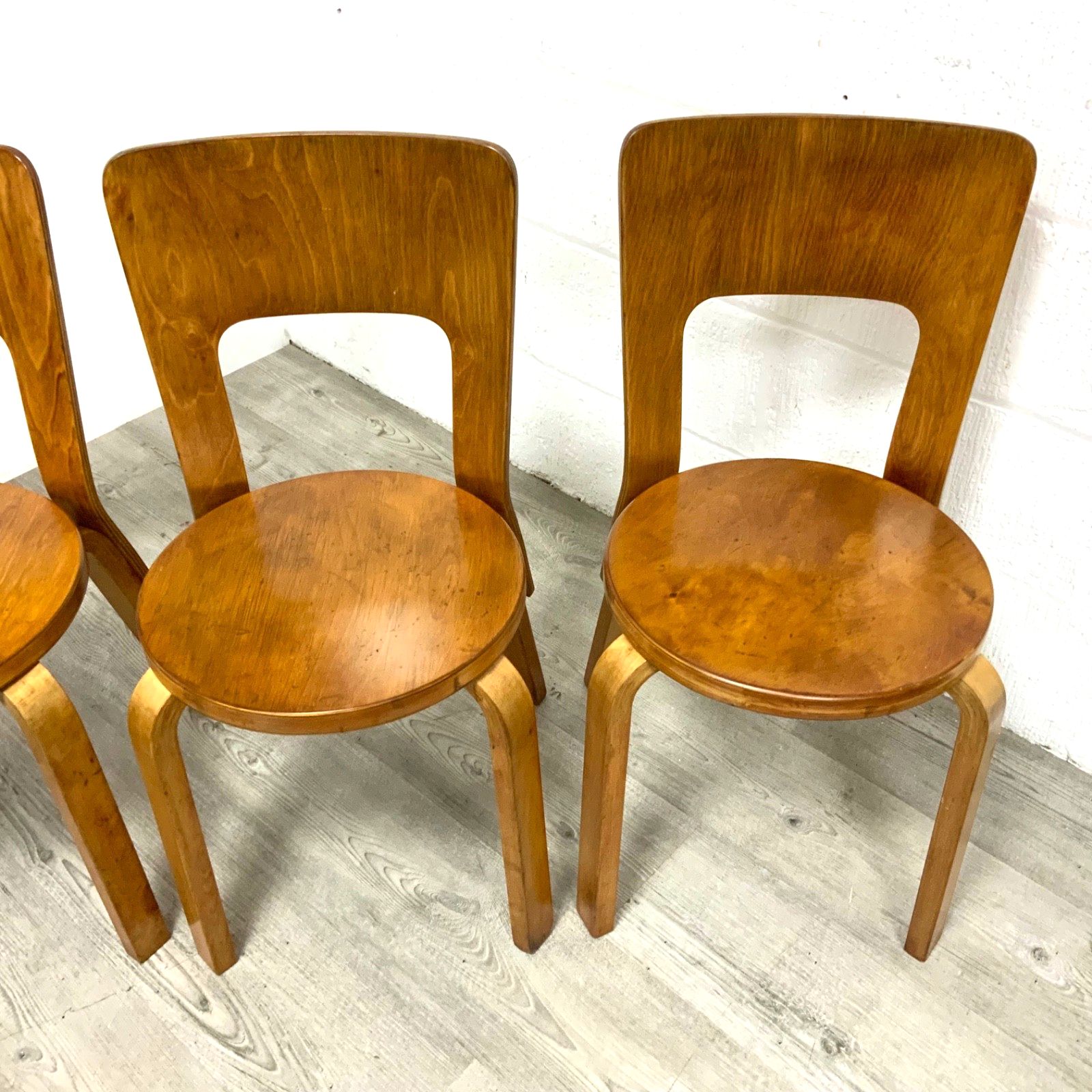 A Set Of 4 Original “Finmar” Alvar Aalto Model 66 Dining Chairs 1930s Artek photo buy