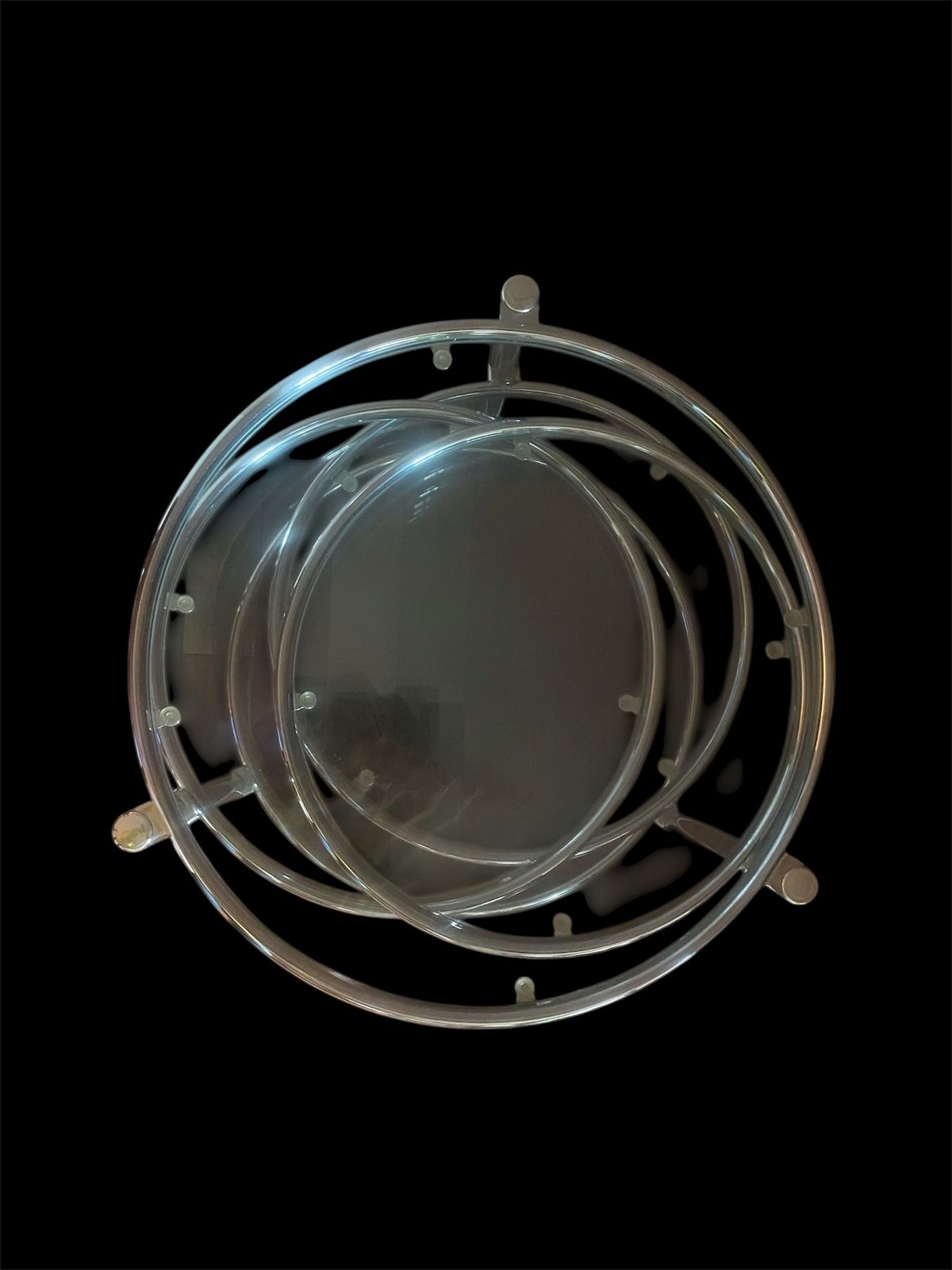 Leitmotiv ‘Triple Swivel’ Chrome And Glass Table photo Furniture