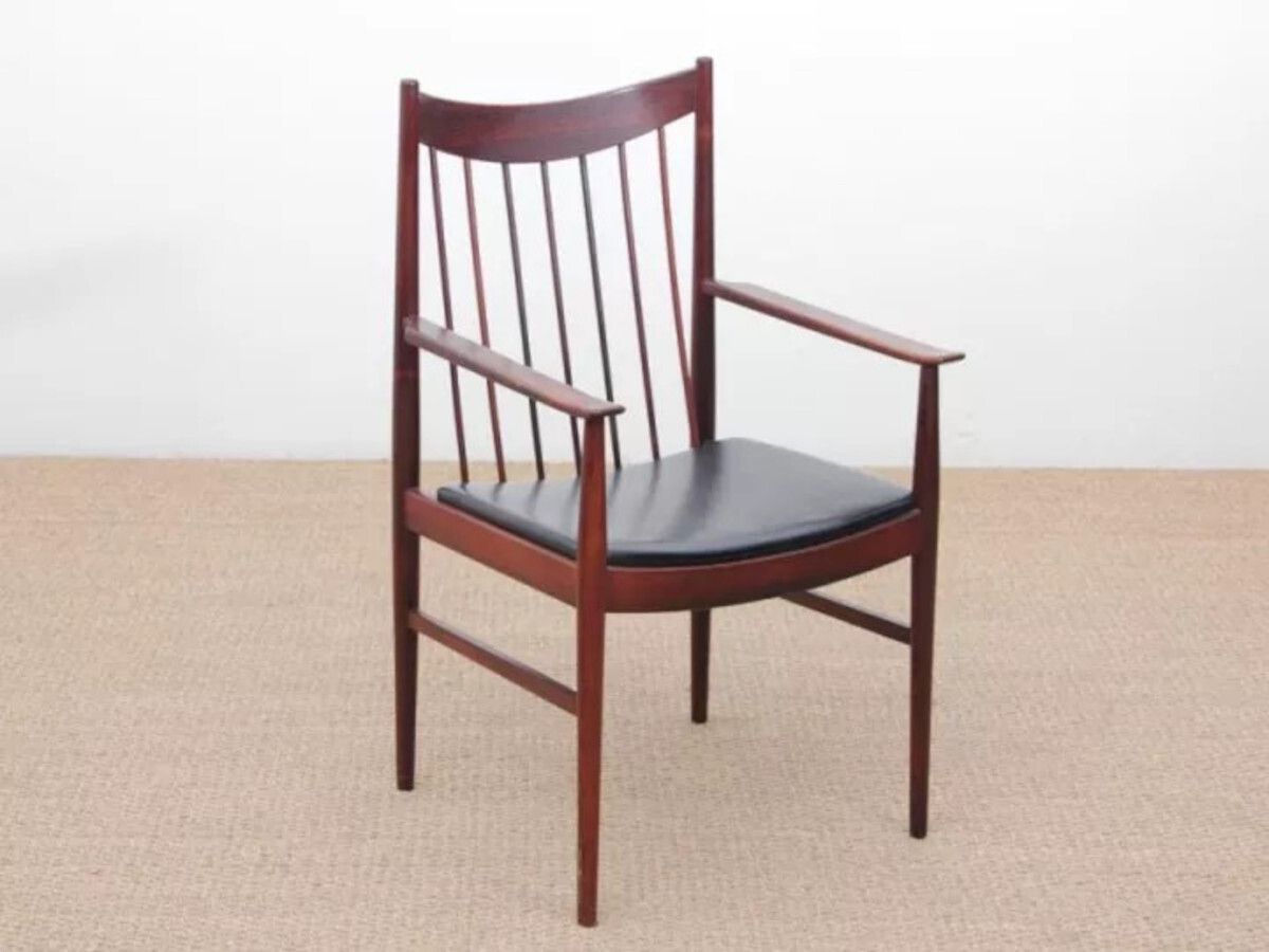Paire de fauteuils et table d'appoint danois en palissandre et cuir, par Arne Vodder pour Sibast, 1960. photo buy