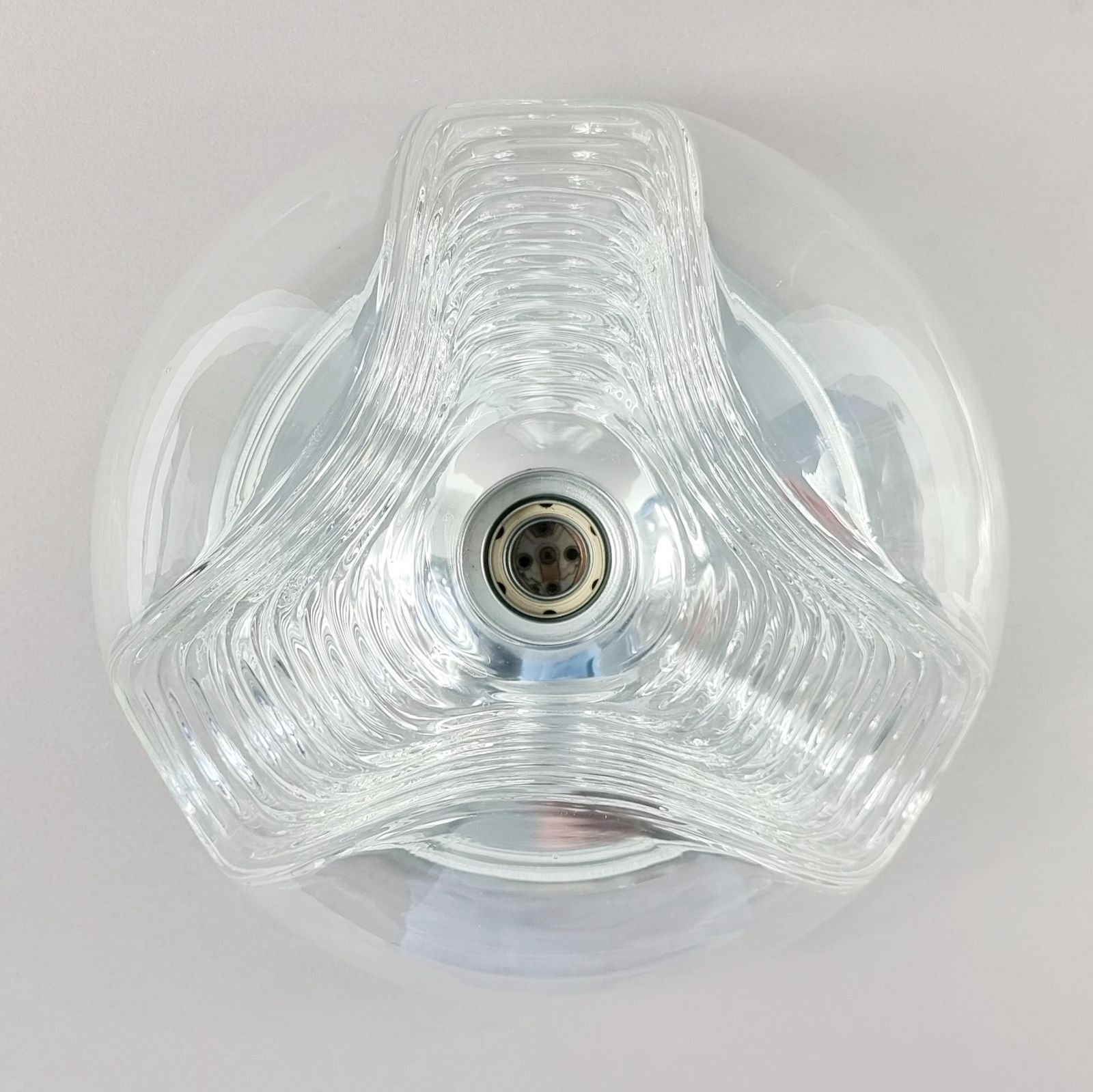 photo furniture Plafonnier mid-century Space Age modèle Wave en verre, Koch & Lowy pour Peill & Putzler, Allemagne, années 1970
