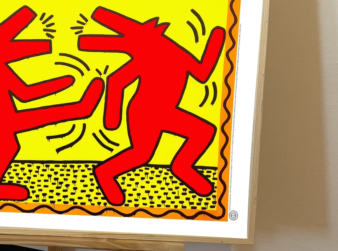 Keith Haring – “Dancing Dogs” Framed Pop Art Print photo for sale