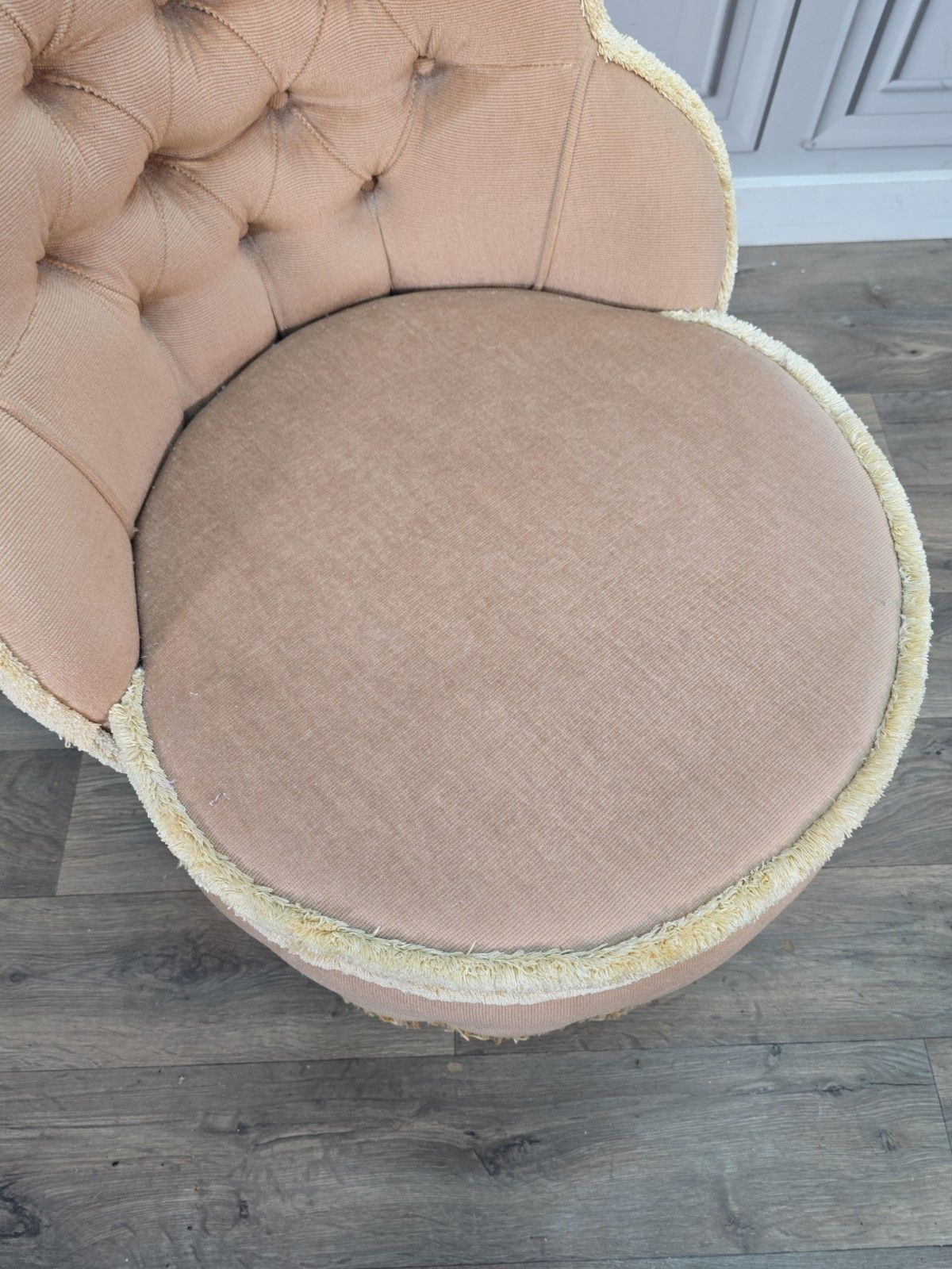 Vintage Sherborne Tub Chair Button Back Upholstered Armchair Bedroom Seat Retro photo 70.0