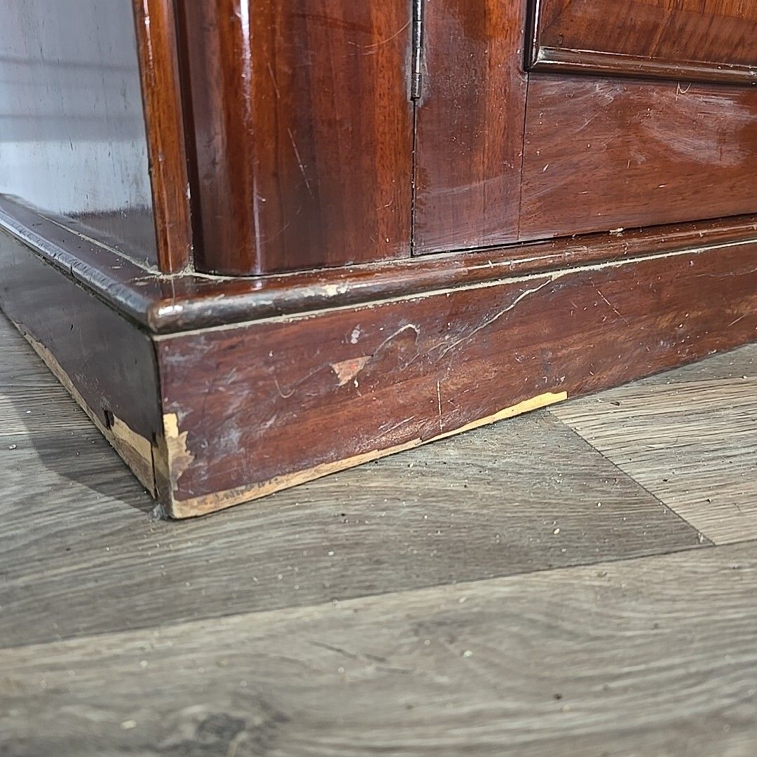 photo furniture Antique Victorian Library Bookcase Shelf Shelves Glazed Mahogany Glass Wooden