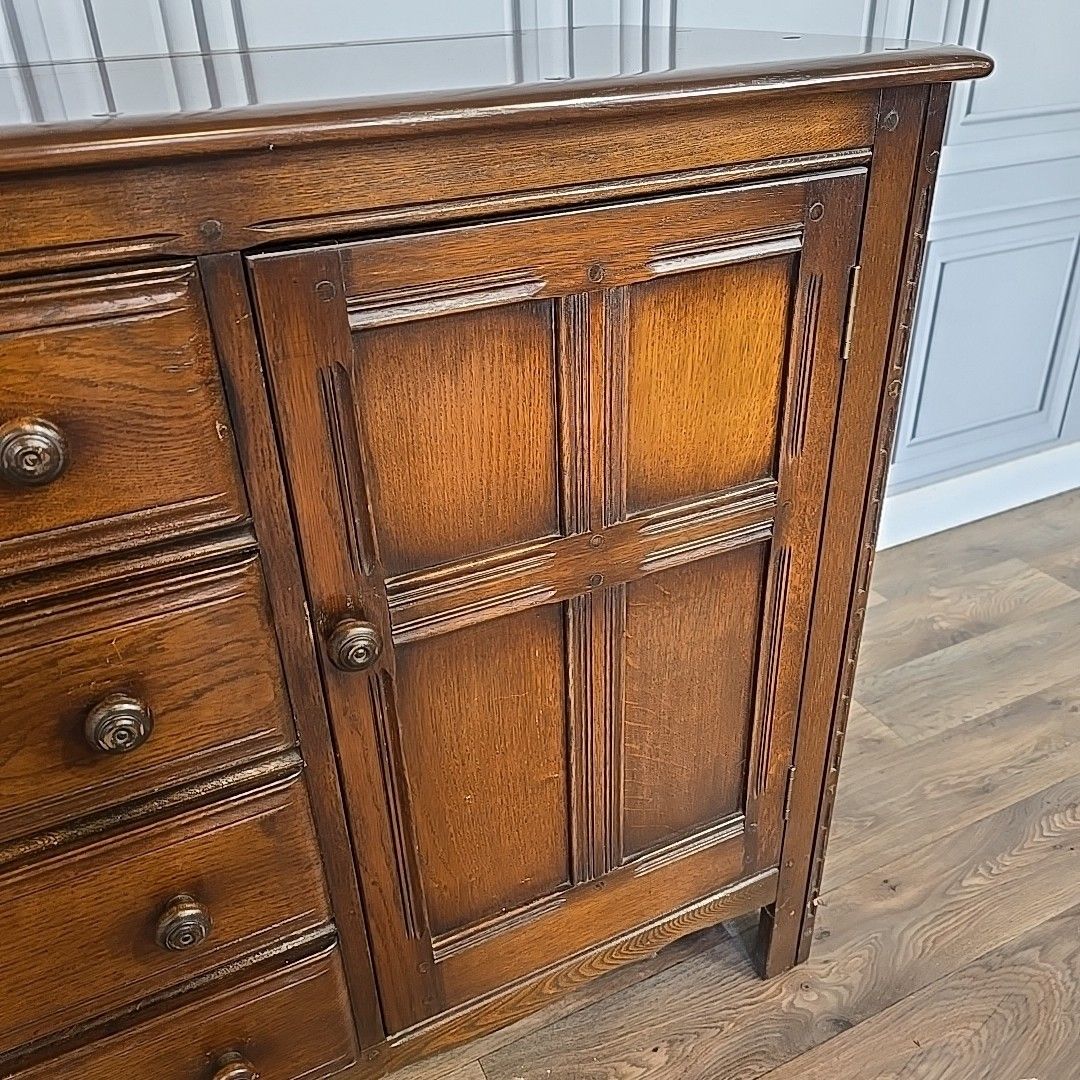290.0 Vintage Ercol Sideboard Old Colonial Dresser Model 282 Traditional Finish Elm photo