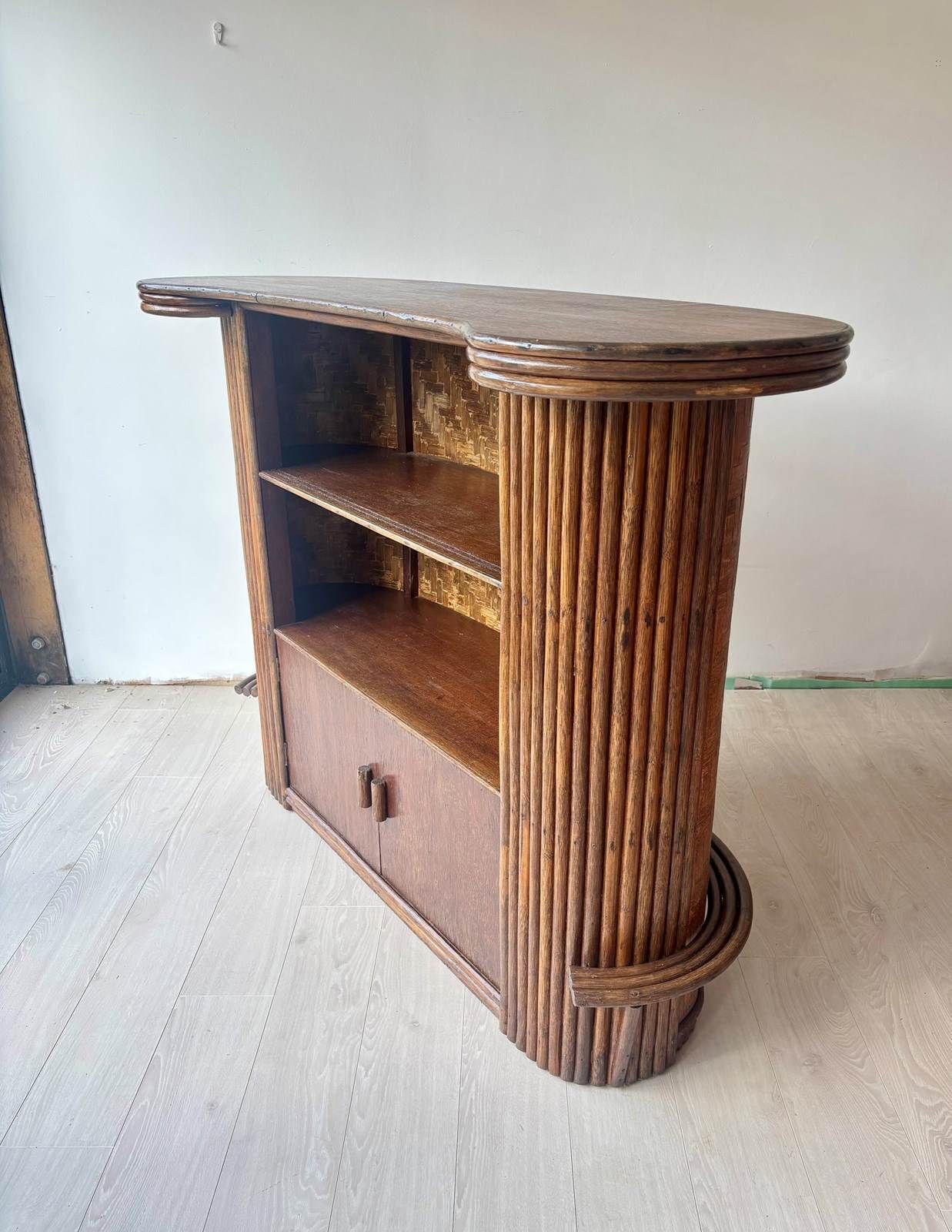 Large Vintage French Bamboo And Rattan Bar photo buy