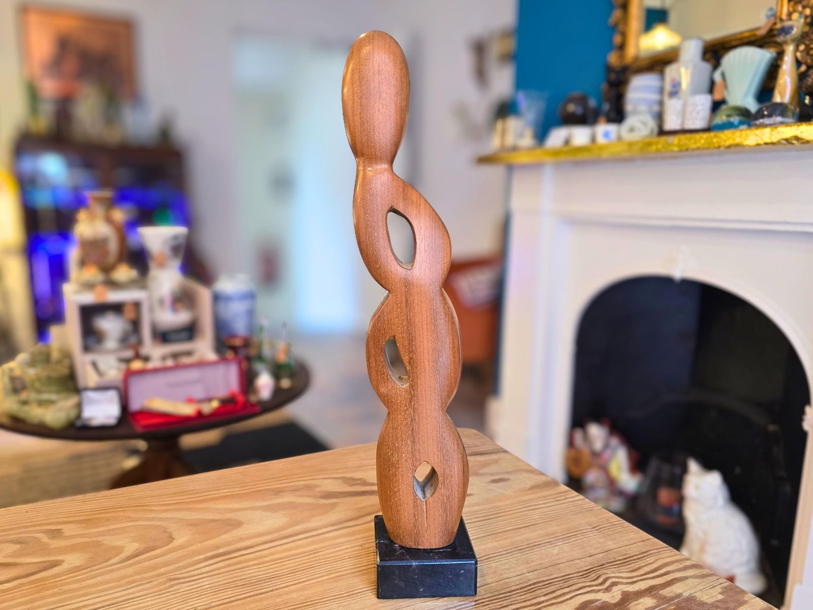 Paul Benyovits Female Form Wood And Marble Sculpture (1999)   Cornish Artist photo furniture
