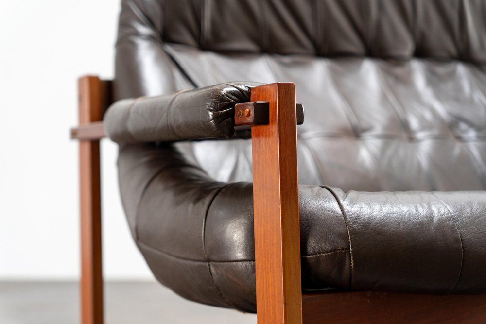 Brazilian Modern Leather Sofas And Lounge Chair By Percival Lafer, 1970s, Set Of 3 photo buy