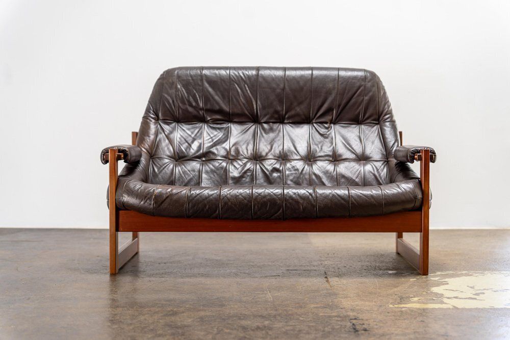 photo furniture Brazilian Modern Leather Sofas And Lounge Chair By Percival Lafer, 1970s, Set Of 3