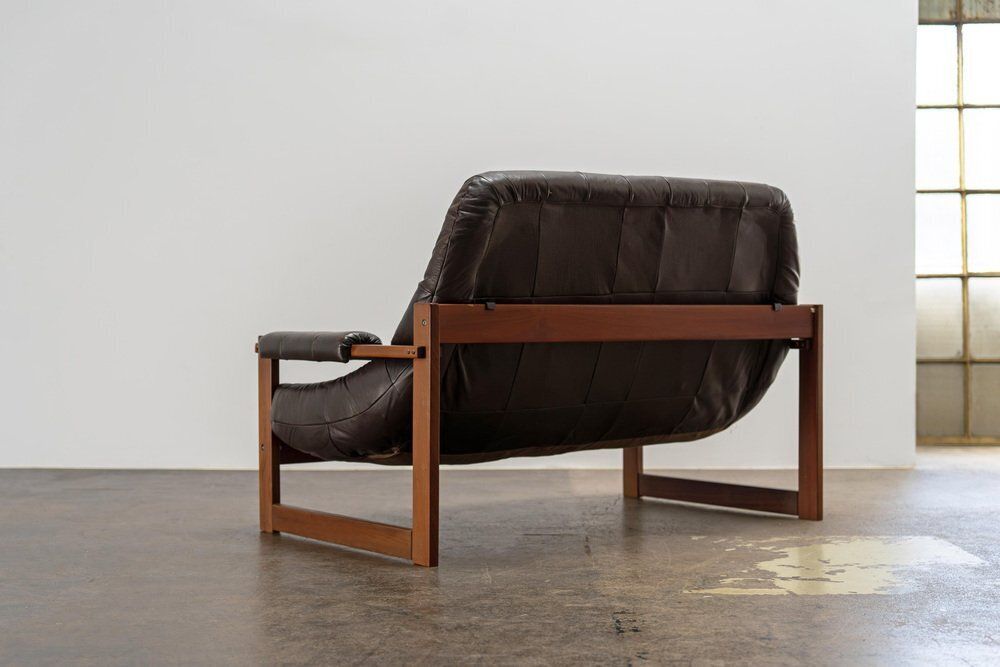 photo vinterior Brazilian Modern Leather Sofas And Lounge Chair By Percival Lafer, 1970s, Set Of 3