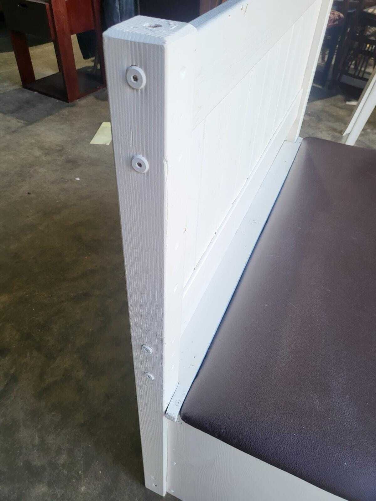 Small White High Back Storage Bench Hall Seat photo vinterior