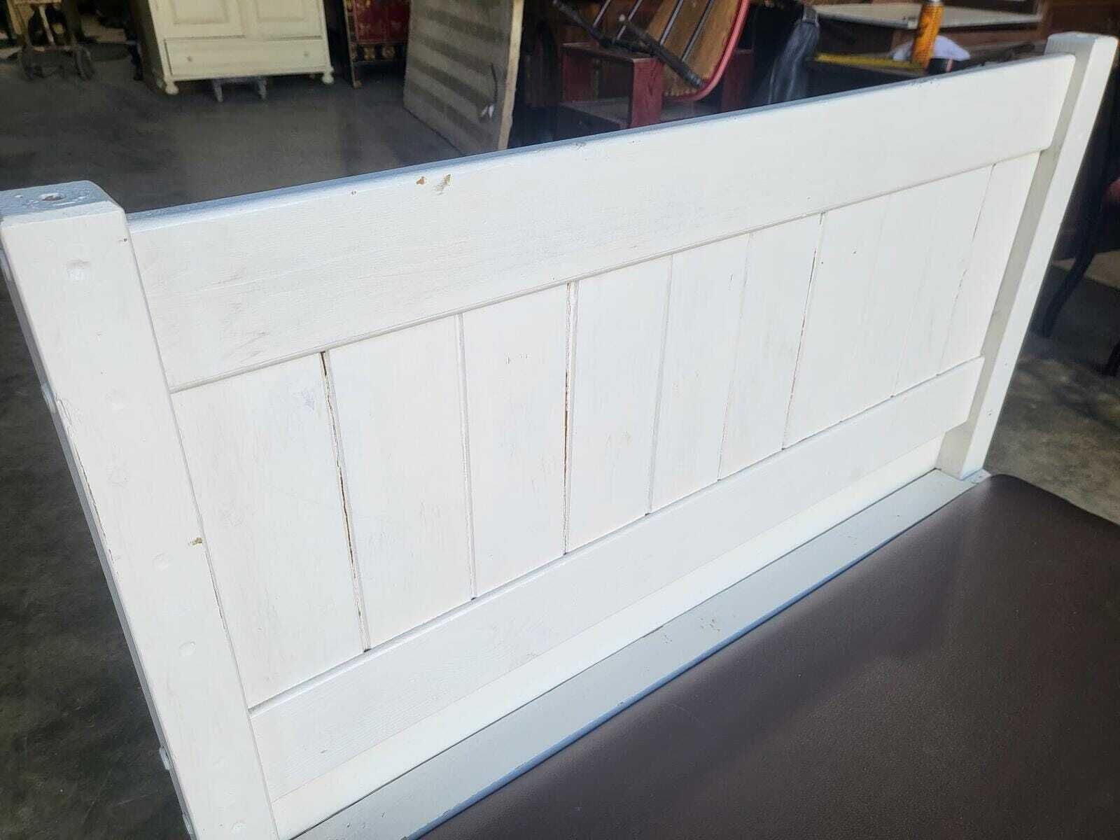 Small White High Back Storage Bench Hall Seat photo buy