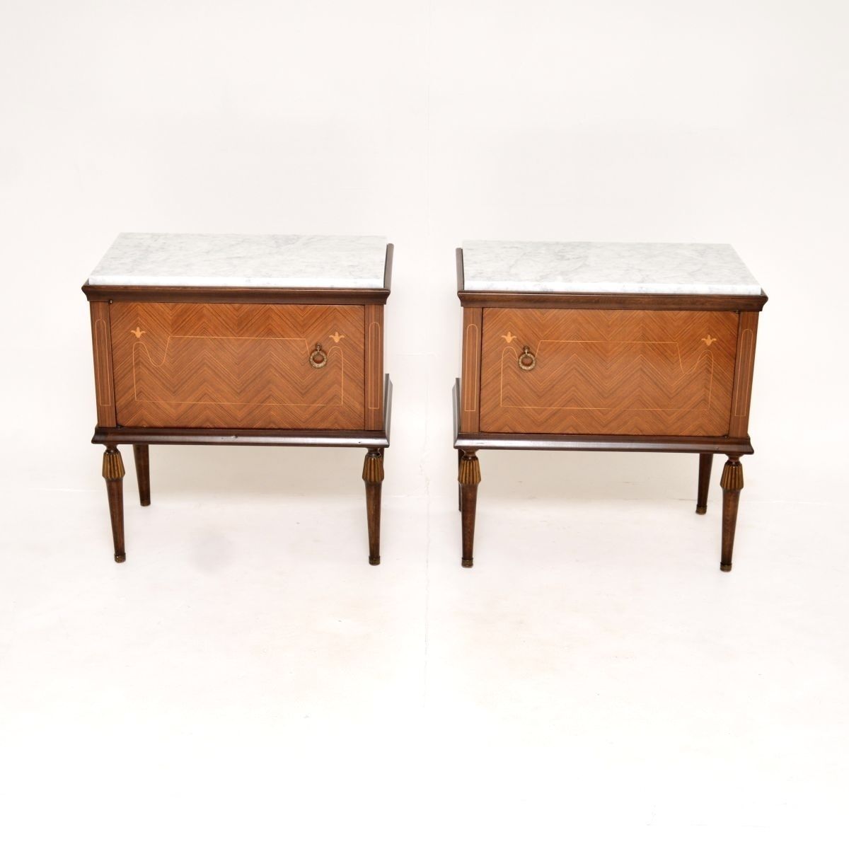 Pair Of Vintage Italian Marble Top Bedside Cabinets photo furniture