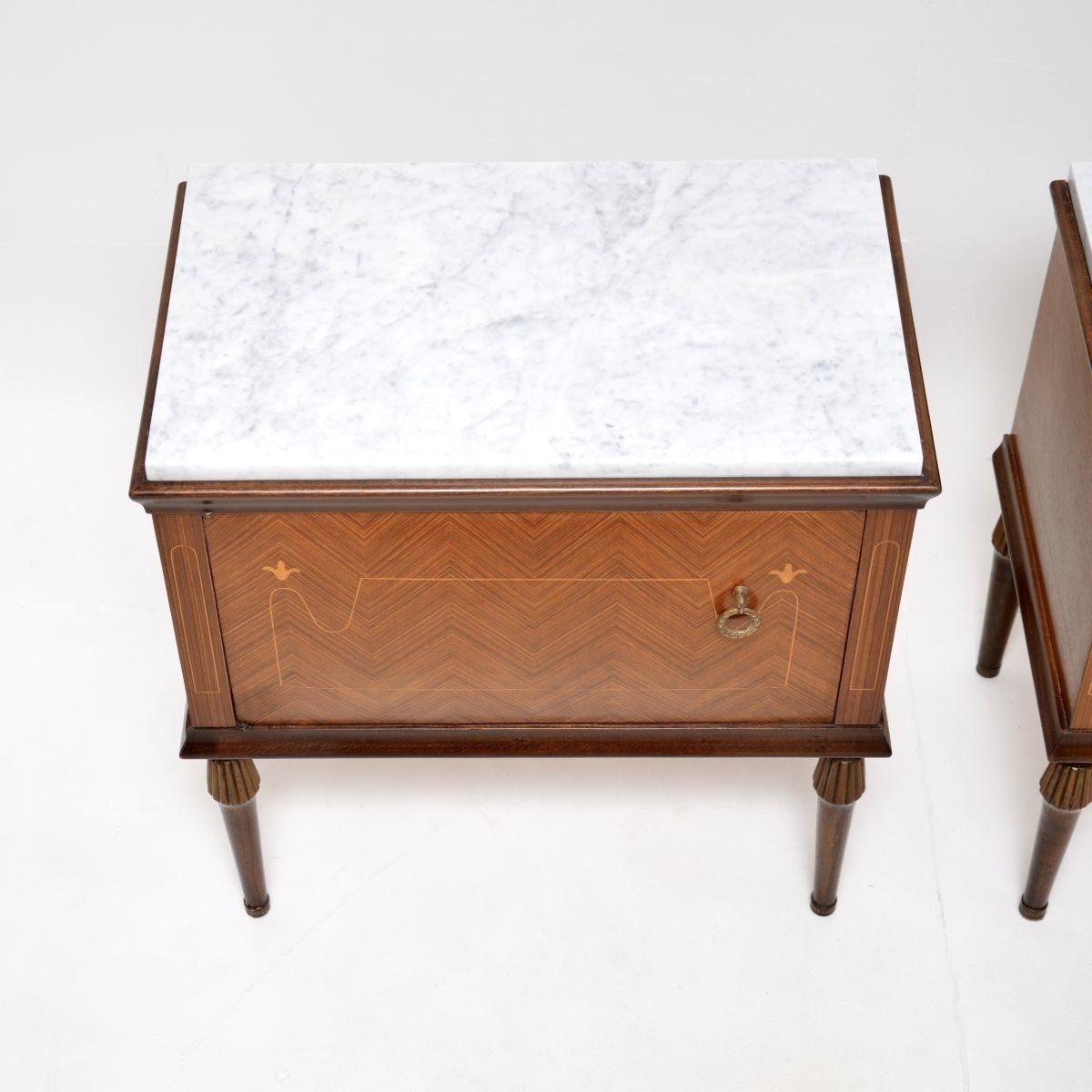 Pair Of Vintage Italian Marble Top Bedside Cabinets photo 1495.0