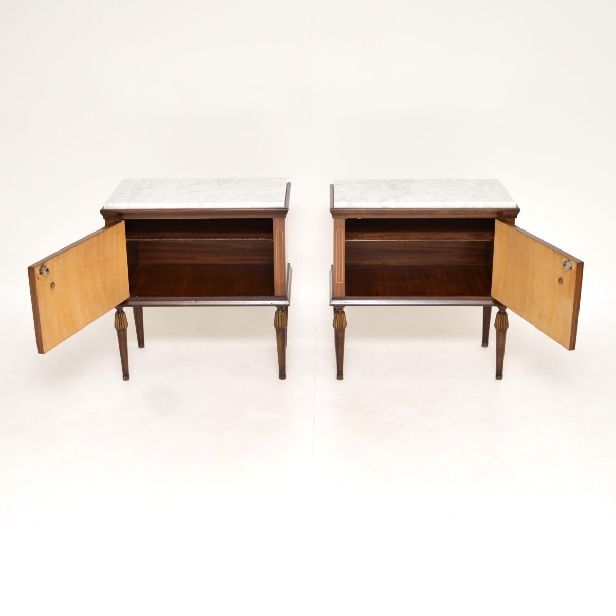 Pair Of Vintage Italian Marble Top Bedside Cabinets photo buy