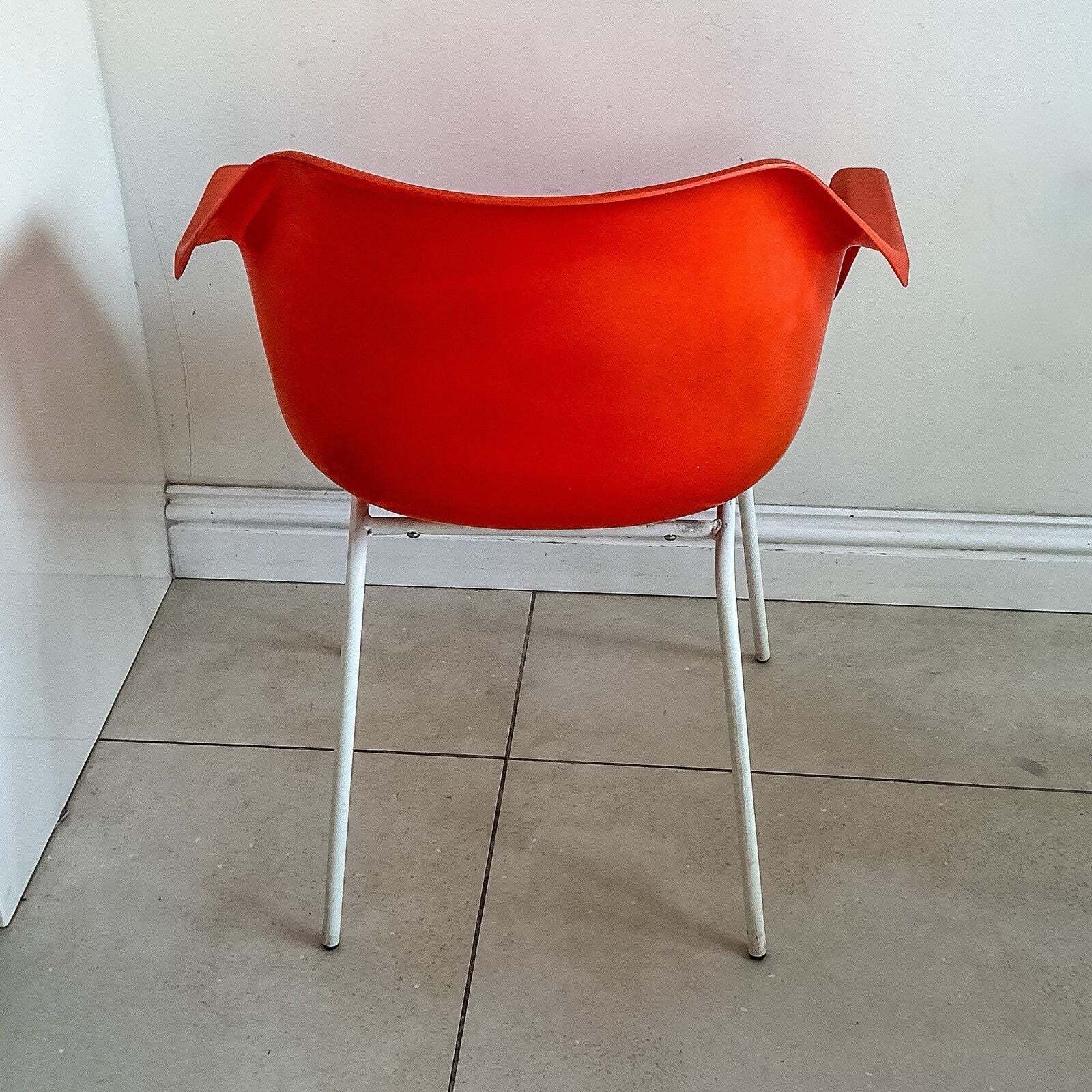 Robin Day For Hille Early Original Orange Hille Bucket Armchair Chair 70s photo for sale