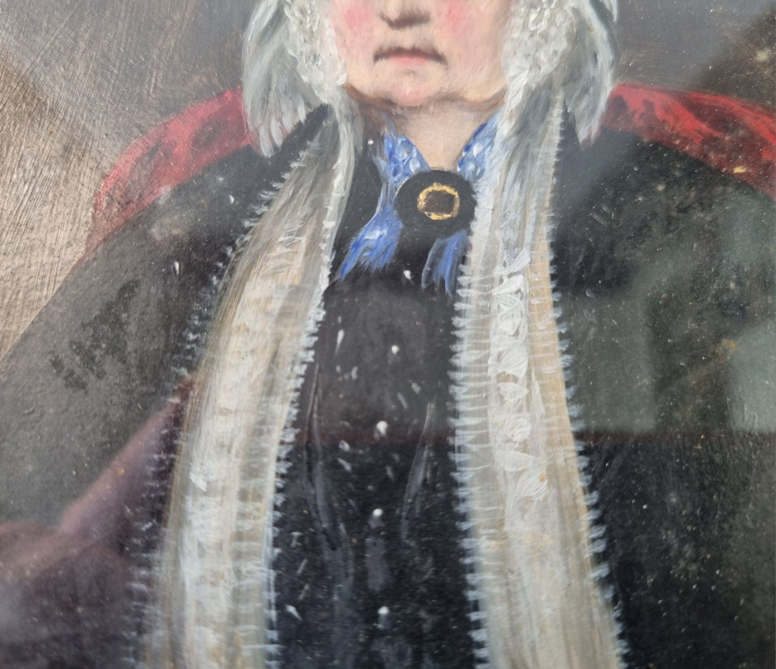 Small Antique 19th Century Oil Painting Portrait Woman Oval Framed 23.5cm X 20cm photo 200.0