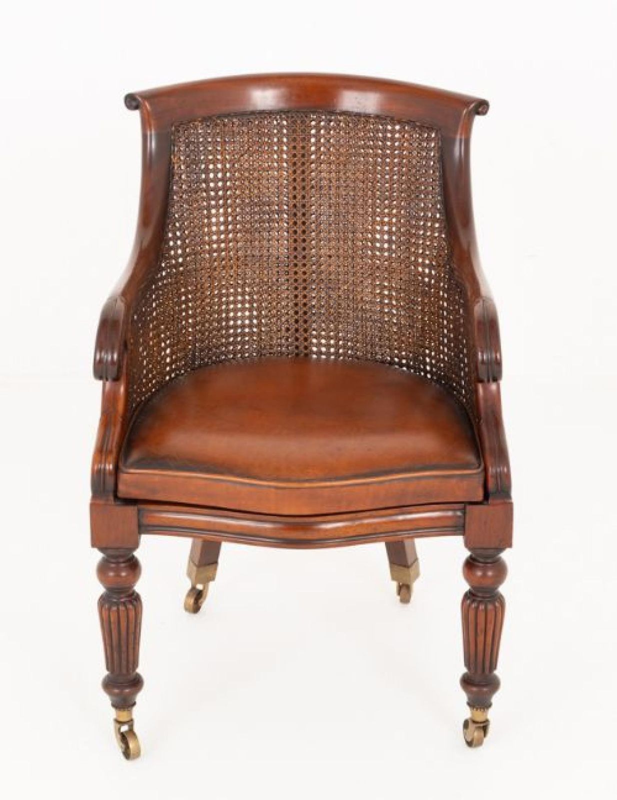 Regency Desk Chair Office Revival Seat Mahogany photo furniture