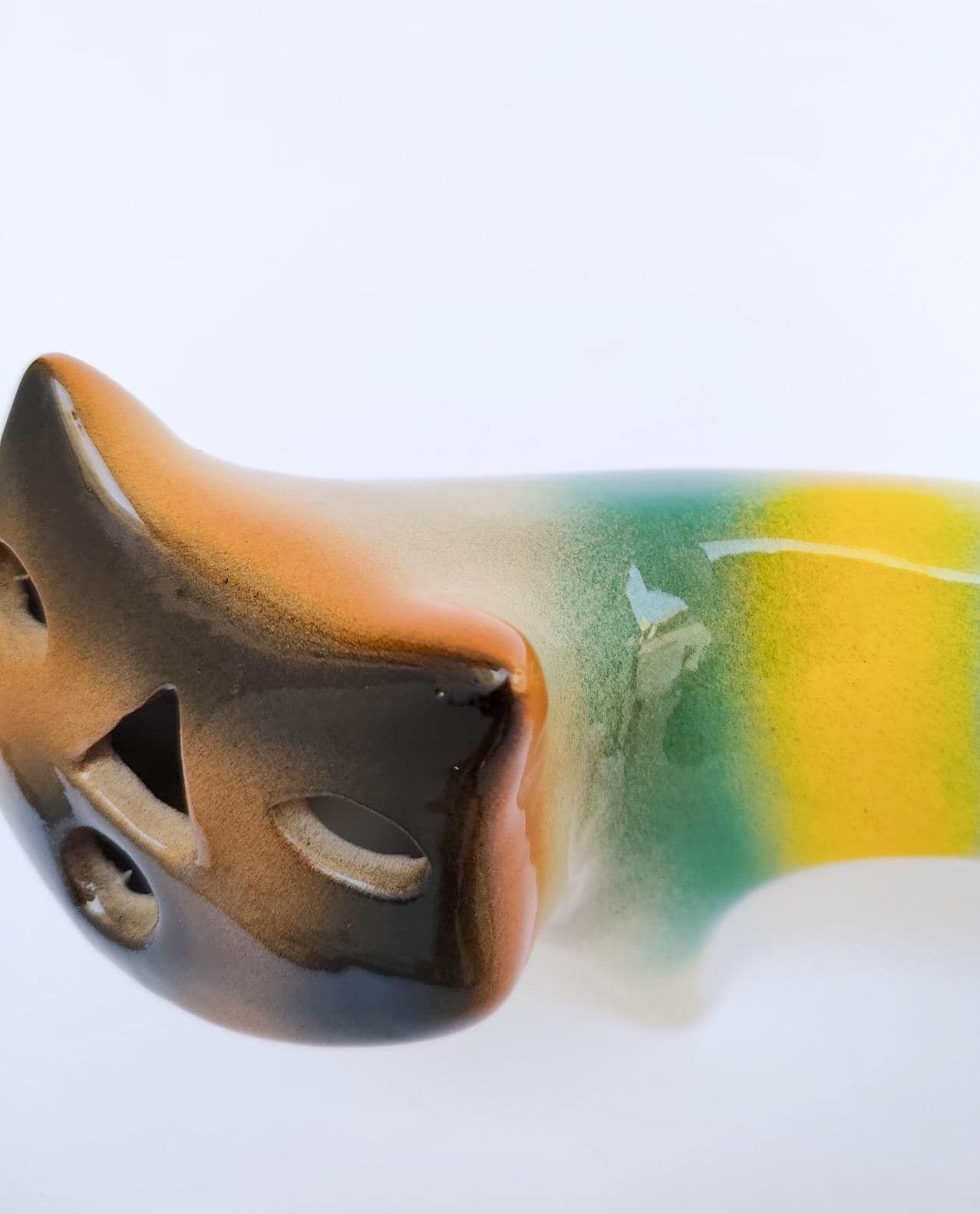 photo furniture Ceramic Cat Figurine By Roberto Rigon, Vintage Futuristic Space Age Design