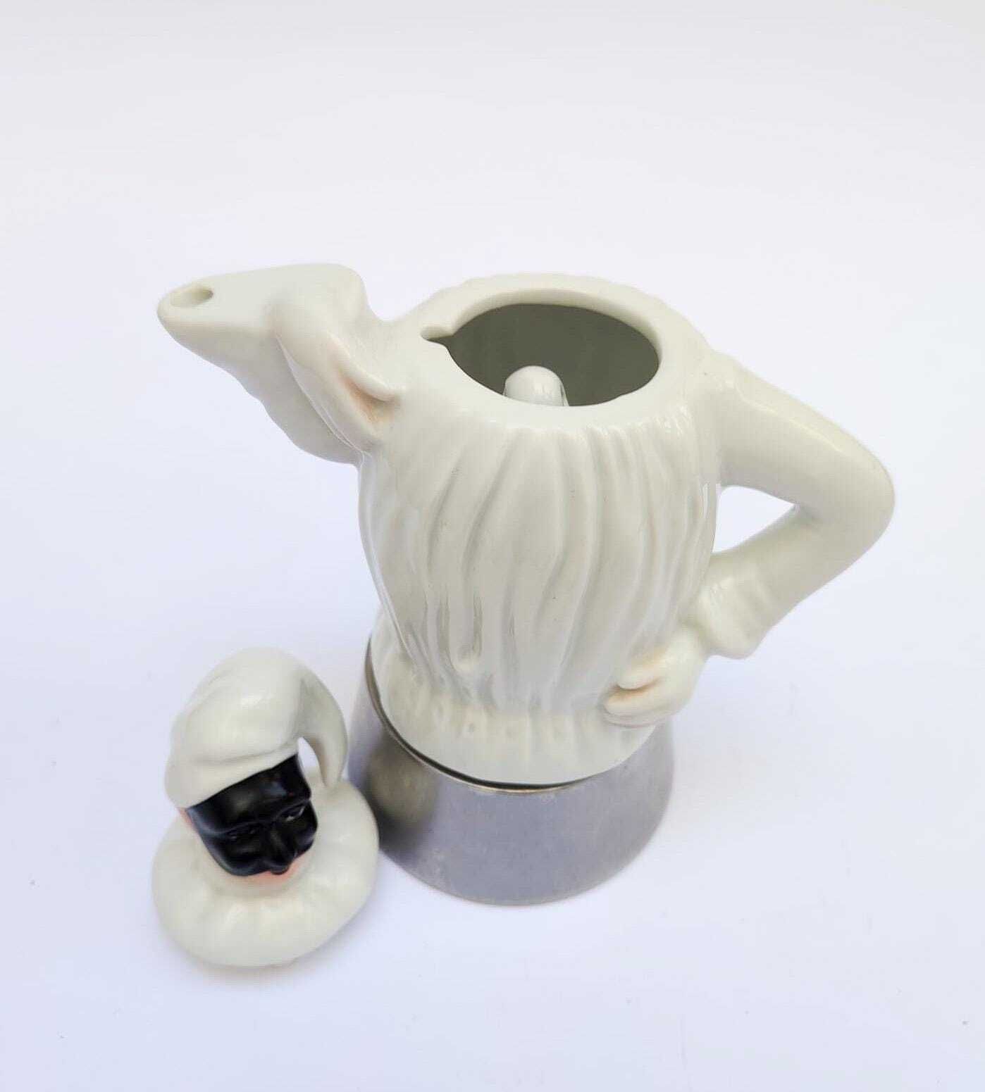 Pulcinella Neapolitan Moka Pot, 3 Cups, Ceramic, Vintage Mokart Design, 1980s photo Home Decor