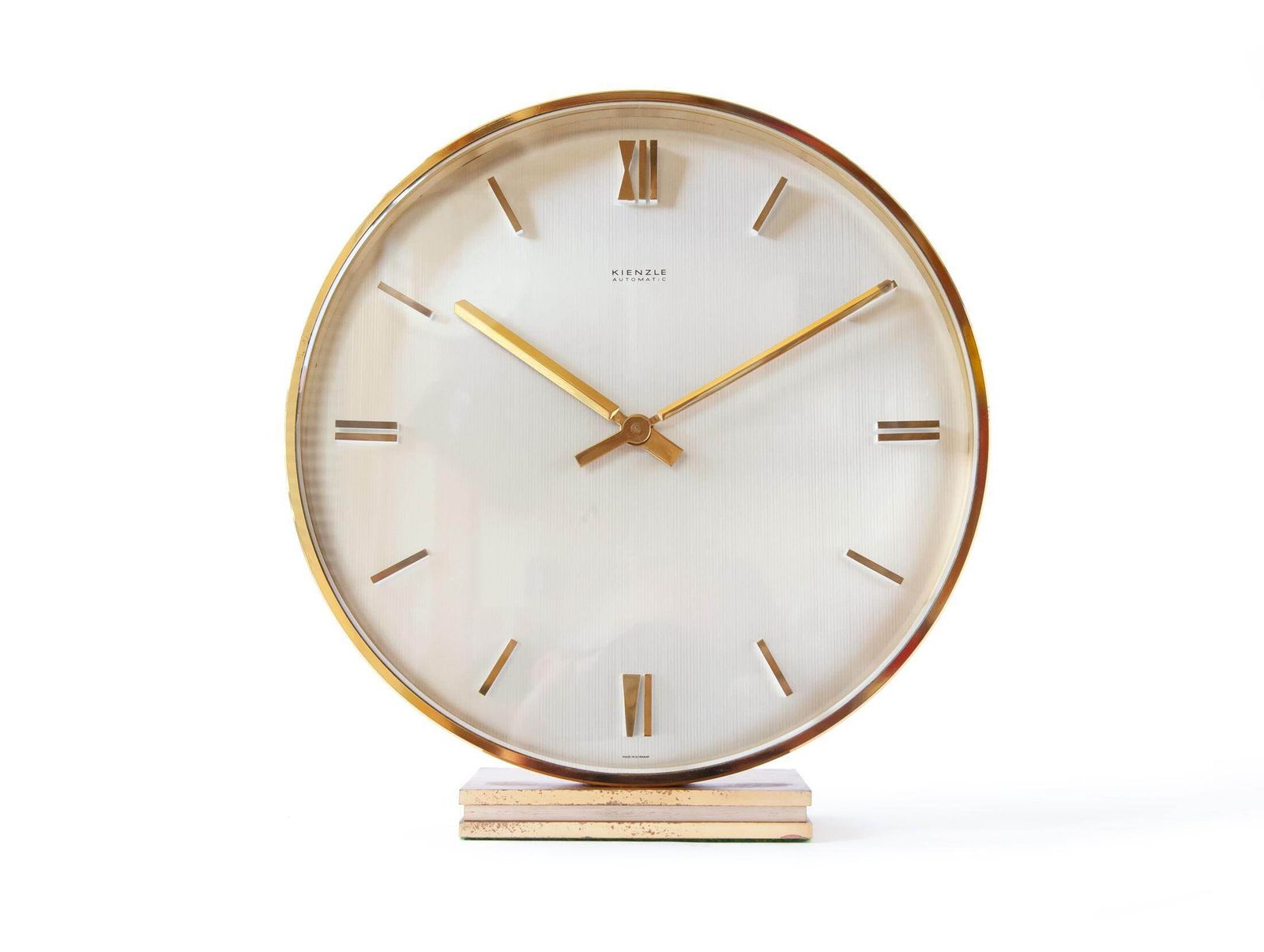 Stunning Large Kienzle Desk Clock 1960s Mid Century Modernism Bauhaus Table Atomic Germany Elegant Mantel
