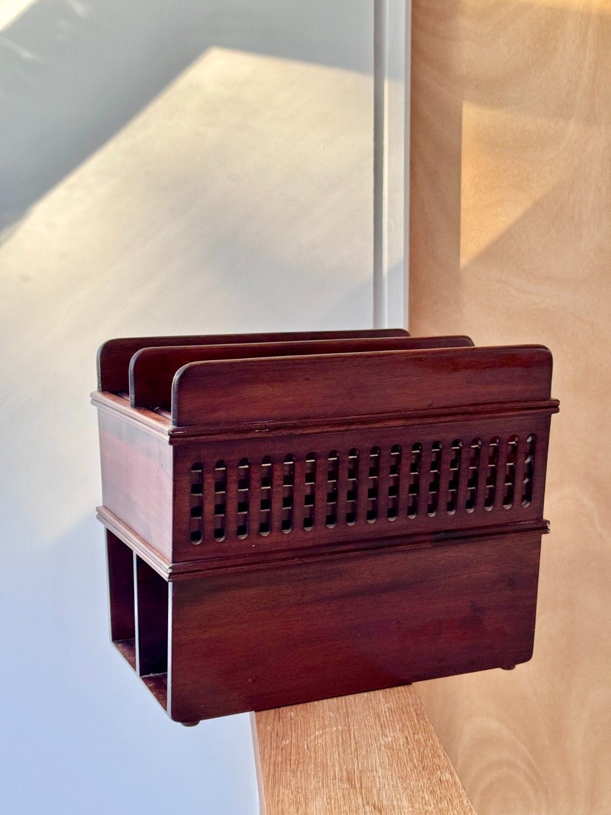 Vintage Librasco Mahogany Magazine Rack Made In Indonesia photo 50.0