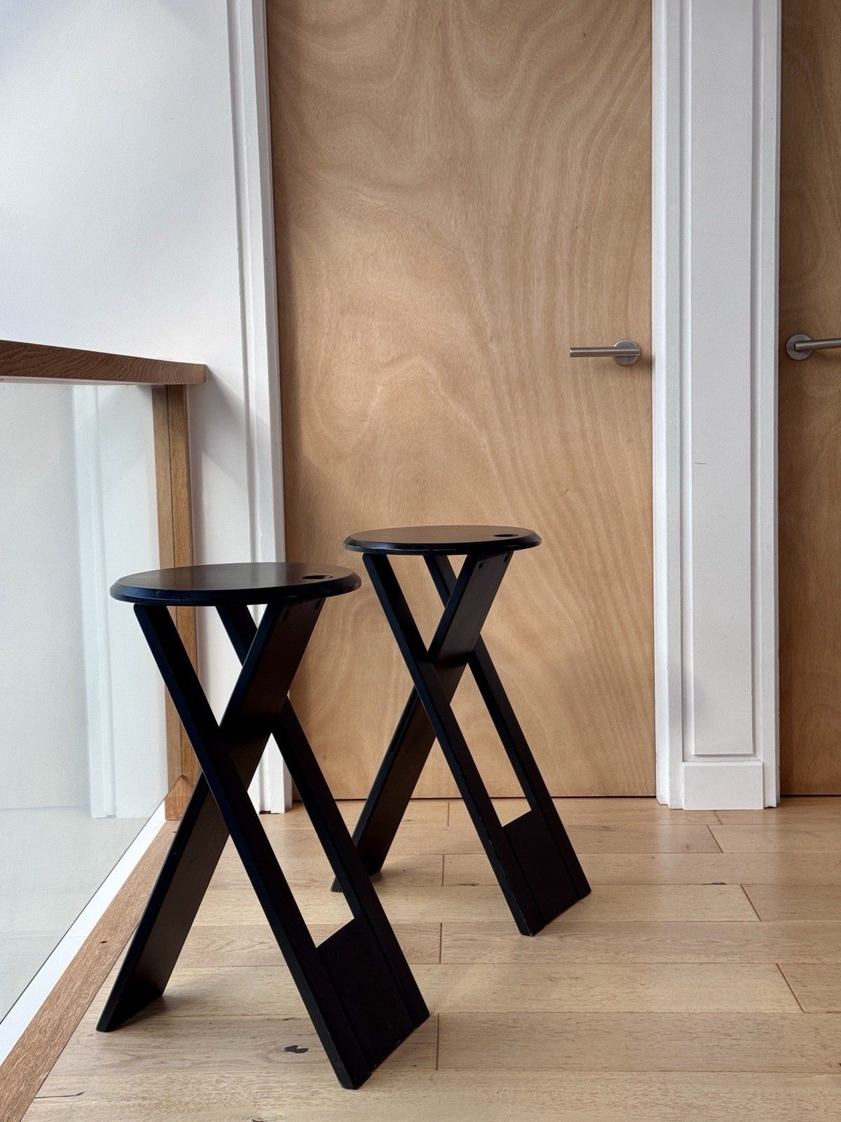 A Pair Of Tall Suzy Stools By Adrian Reed For Princes Design Works Ltd Black Ash photo for sale