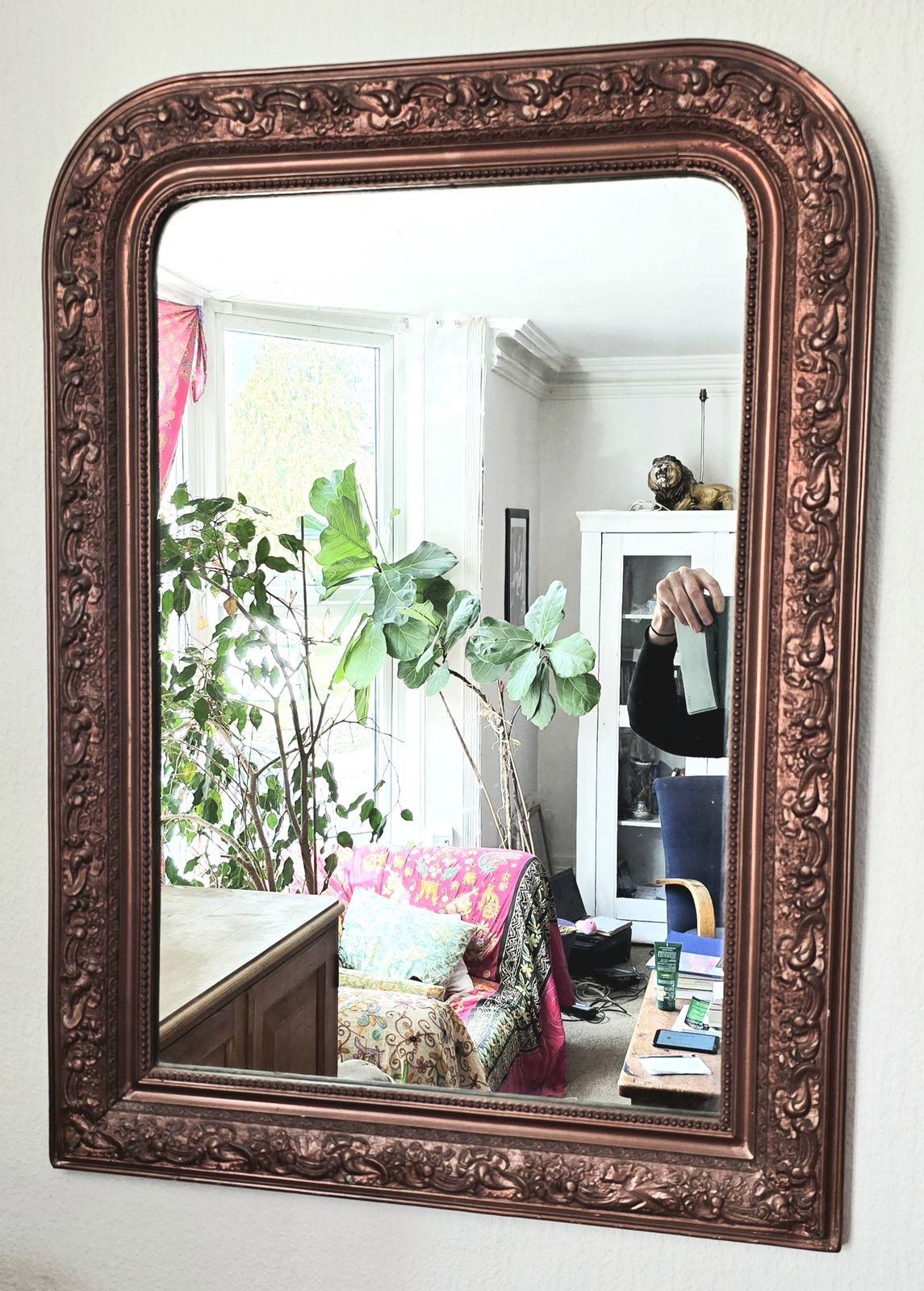 Home Decor An Antique French Louis Philippe Overmantle Or Wall Mirror. photo