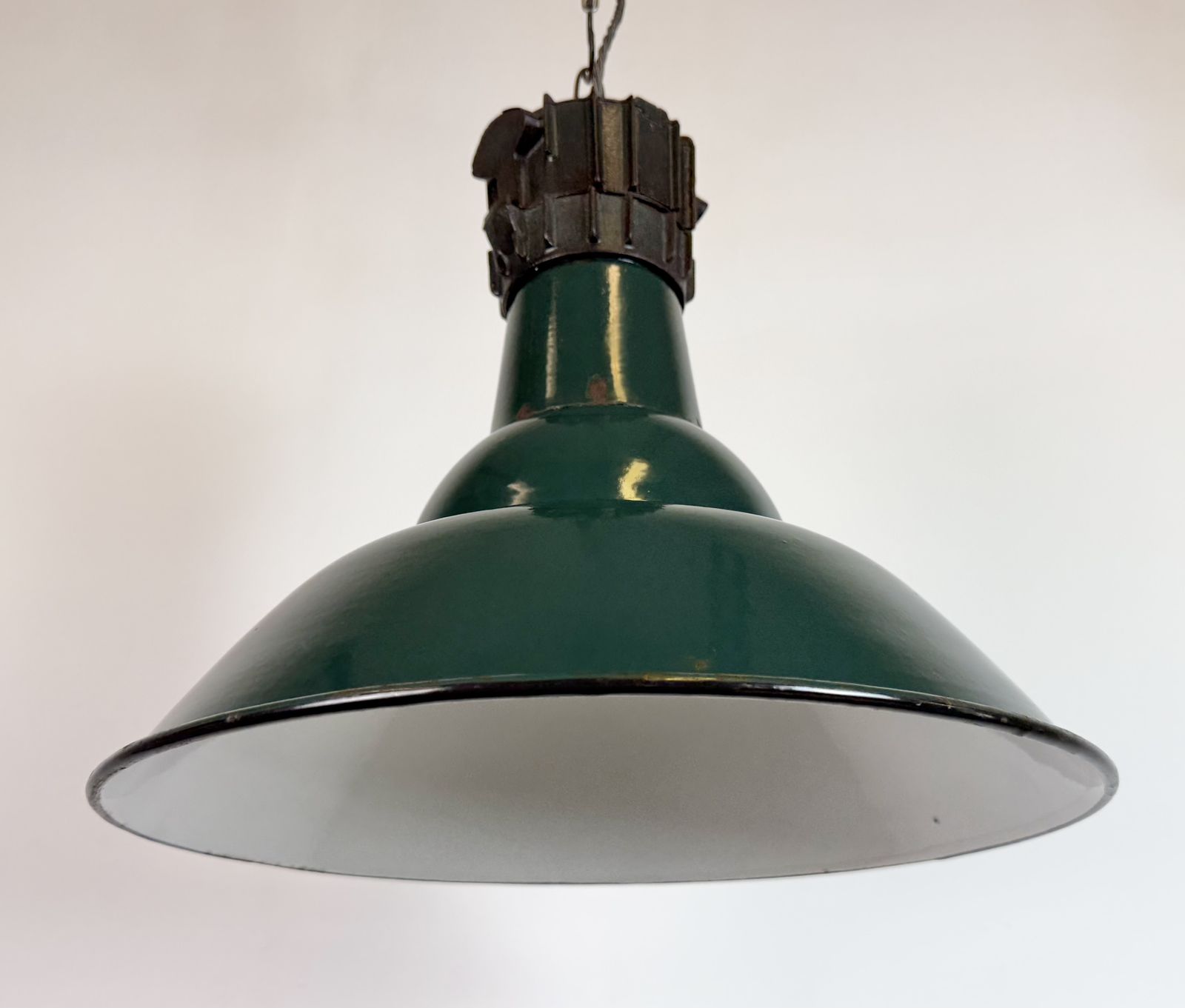 photo furniture Industrial French Petrol Enamel Pendant Lamp From Sammode, 1950s